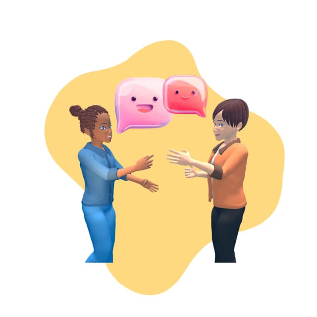 Two people consulting and collaborating