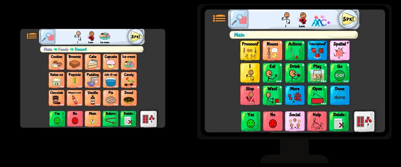 Projecting the app from a tablet to a monitor