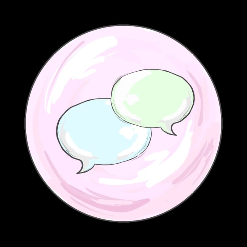 Chat bubbles showing vocality