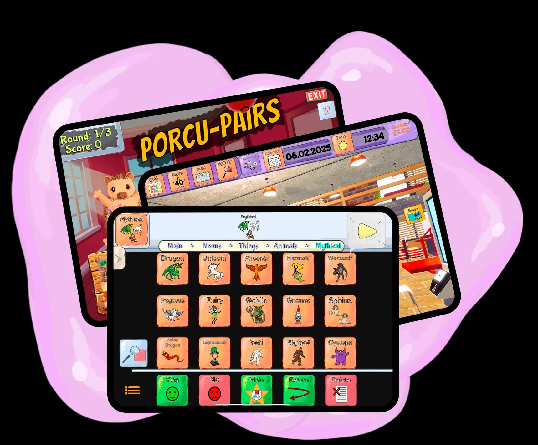 Spkeasy app shown on multiple tablets